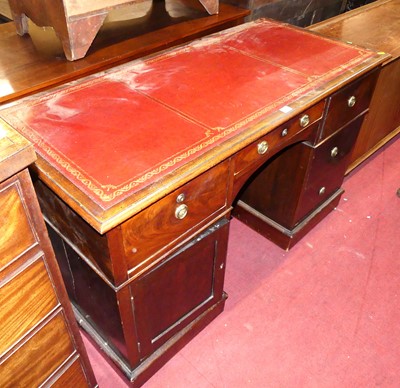 Lot 1378 - A 19th century mahogany and later gilt tooled...
