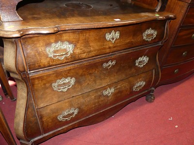 Lot 1382 - A 19th century Dutch walnut Serpentine front...