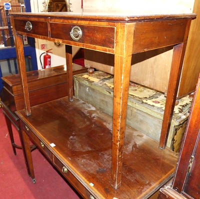 Lot 1383 - A 19th century mahogany two-drawer side table,...
