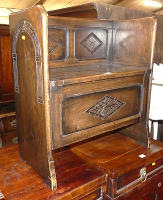 Lot 1398 - A small joined oak and walnut single seat...
