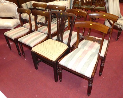 Lot 1360 - A set of four mid-Victorian mahogany bar back...