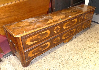 Lot 1402 - An Italian walnut mahogany and satinwood long...