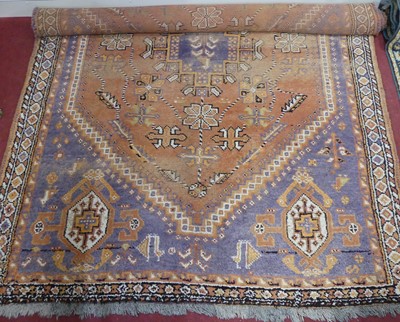 Lot 1407 - A Turkish blue and rose ground woollen kilim...