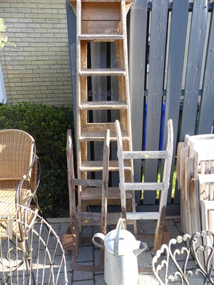 Lot 1439 - A rustic pine decorator's A-frame ladder,...