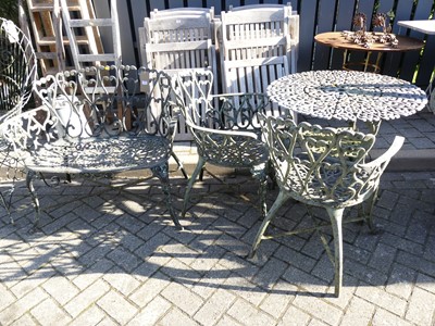 Lot 1442 - A pierced and painted alloy garden occasional...