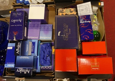 Lot 570 - Two boxes of miscellaneous china and glass...
