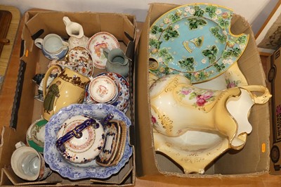 Lot 595 - Two boxes of miscellaneous items, to include a...
