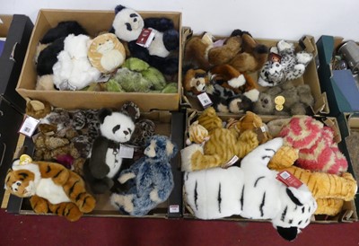 Lot 598 - Four boxes of assorted soft toys, to include...