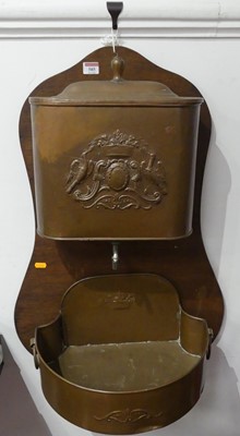 Lot 585 - A copper cistern of rounded rectangular form...