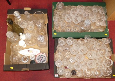 Lot 603 - Three boxes of miscellaneous china and glass,...