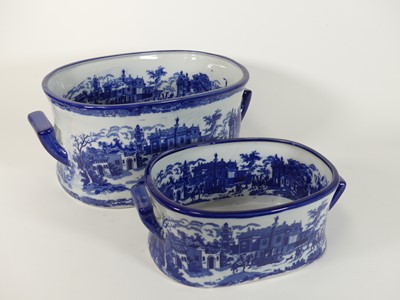 Lot 605 - A reproduction blue and white transfer...