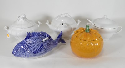 Lot 117 - A novelty soup tureen with ladle, in the form...