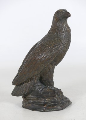 Lot 24 - A bronze figure of an eagle, 20th century,...