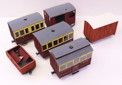 Lot 43 - Six handmade G gauge 35mm wooden wagons, to...