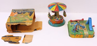 Lot 962 - Two tinplate clockwork toys to include a...
