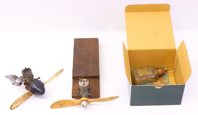Lot 1008 - Two miniature aircraft engines, both heavily...