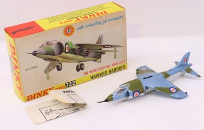 Lot 668 - Dinky Toys No.722 Hawker Harrier in blue and...