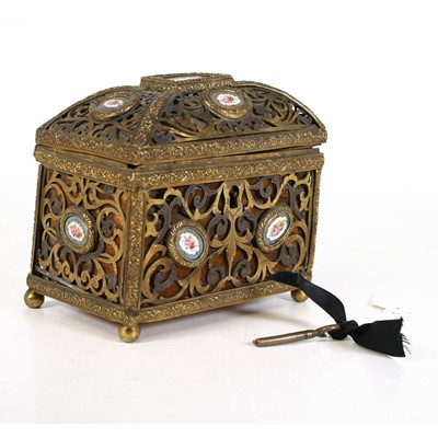 Lot 75 - An early 19th century French pierced brass and...