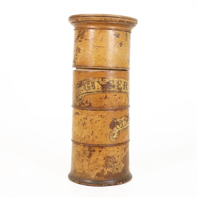 Lot 72 - A 19th century turned sycamore spice tower, in...