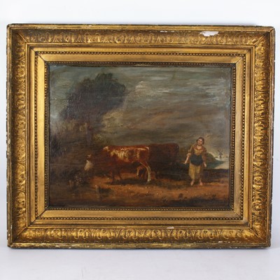 Lot 439 - 18th Century Dutch School, The Milk Maid, oil...