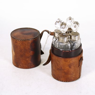 Lot 237 - An early 20th century scent bottle travel case,...
