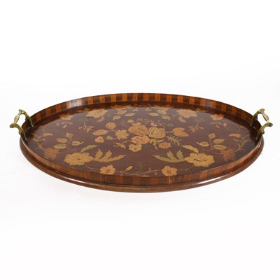 Lot 2 - An Edwardian mahogany and floral marquetry...