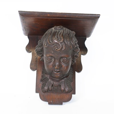 Lot 97 - A carved oak figural barcket, in the 17th...