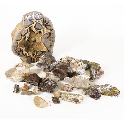 Lot 119 - A polished Septarian geode, h.20cm, together...