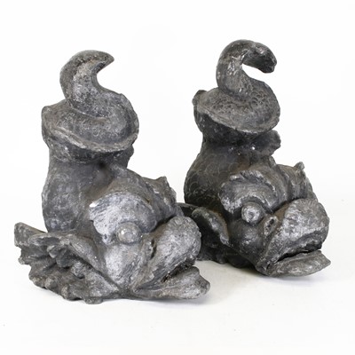 Lot 129 - A pair of Victorian style lead figures of...