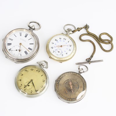 Lot 379 - A George V silver cased open face pocket watch,...