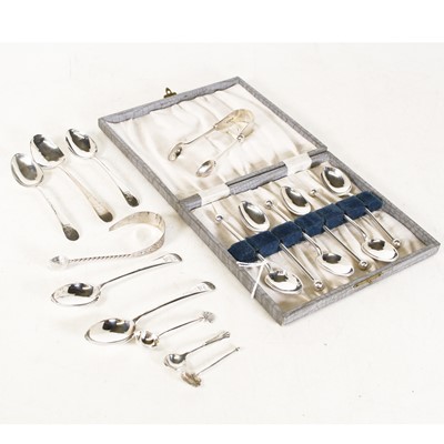 Lot 259 - A cased set of six Edwardian silver and...