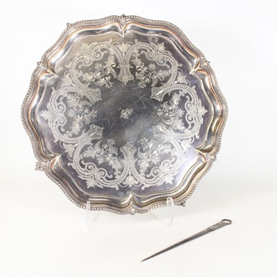 Lot 271 - A large Victorian silver-plated charger,...