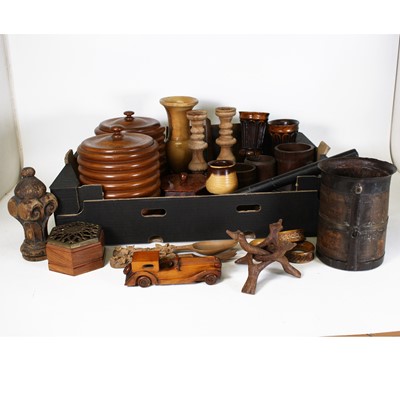 Lot 52 - A collection of treen, to include a pair of...