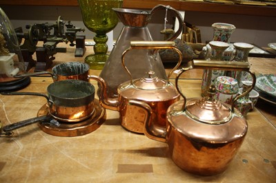 Lot 136 - A 19th century copper two gallon jug, h.36cm,...