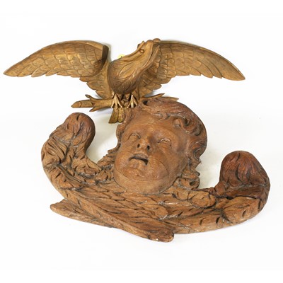Lot 103 - A 19th century carved oak panel in the form of...