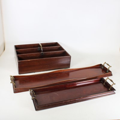 Lot 109 - A George III mahogany three-division cutlery...