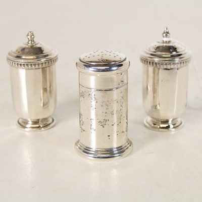 Lot 256 - A pair of Elizabeth II silver salt and pepper...