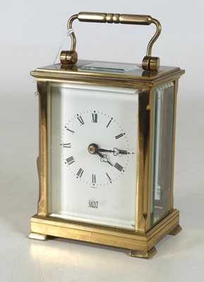 Lot 254 - A 20th century lacqured brass carriage clock...