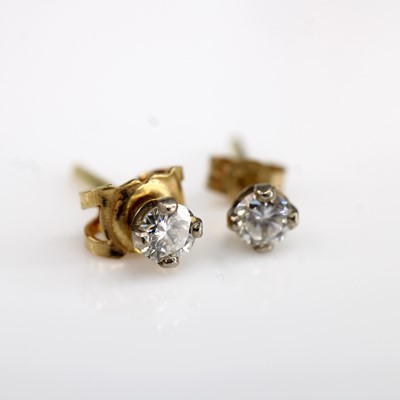 Lot 2056 - A pair of 18ct yellow and white gold diamond...