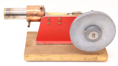 Lot 7 - Horizontal hand-built hot air engine,...
