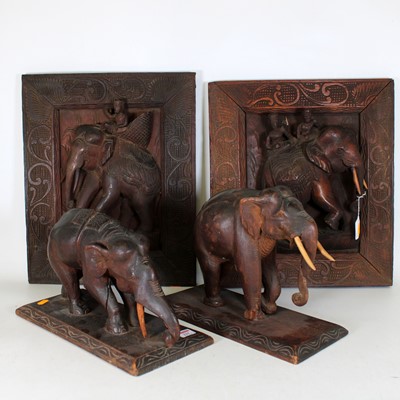 Lot 221 - A near pair of Asian, possibly Indian, carved...