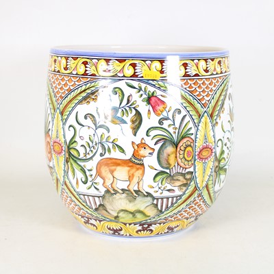 Lot 23 - An Portugese majolica polychrome jardiniere,...