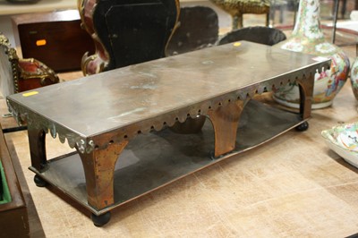 Lot 40 - A Victorian copper warming plate, the top with...