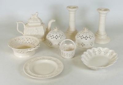 Lot 65 - A collection of 20th century creamware, to...