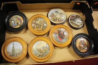 Lot 115 - A collection of Victorian Prattware pot lids,...