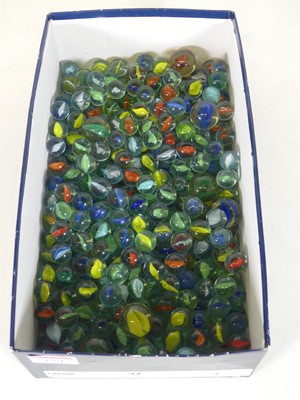 Lot 256 - A collection of assorted glass marbles,...