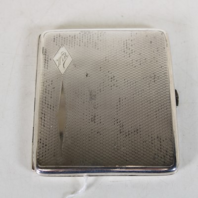 Lot 258A - A silver engine turned cigarette case of...