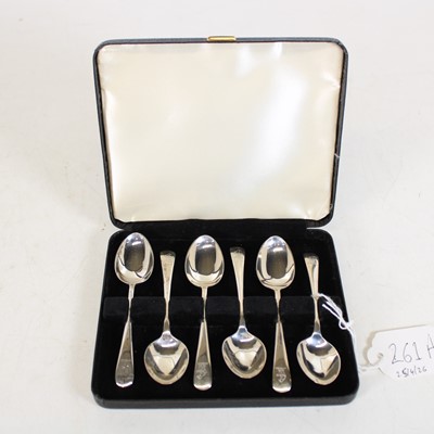 Lot 261A - A cased set of six silver teaspons, each...
