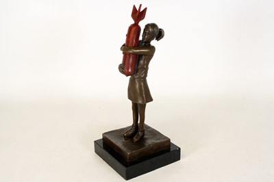 Lot 146 - After Banksy, Bomb Girl, bronze, h.32cm