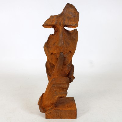 Lot 150 - A reproduction cast iron sculpture 'Silence is...
